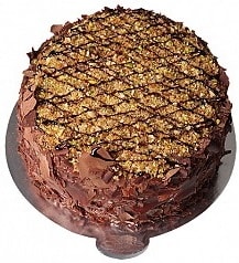 6 ile 9 kişilik İsparta pastacı firmamızdan Çikolatalı Krokanlı yaş pasta